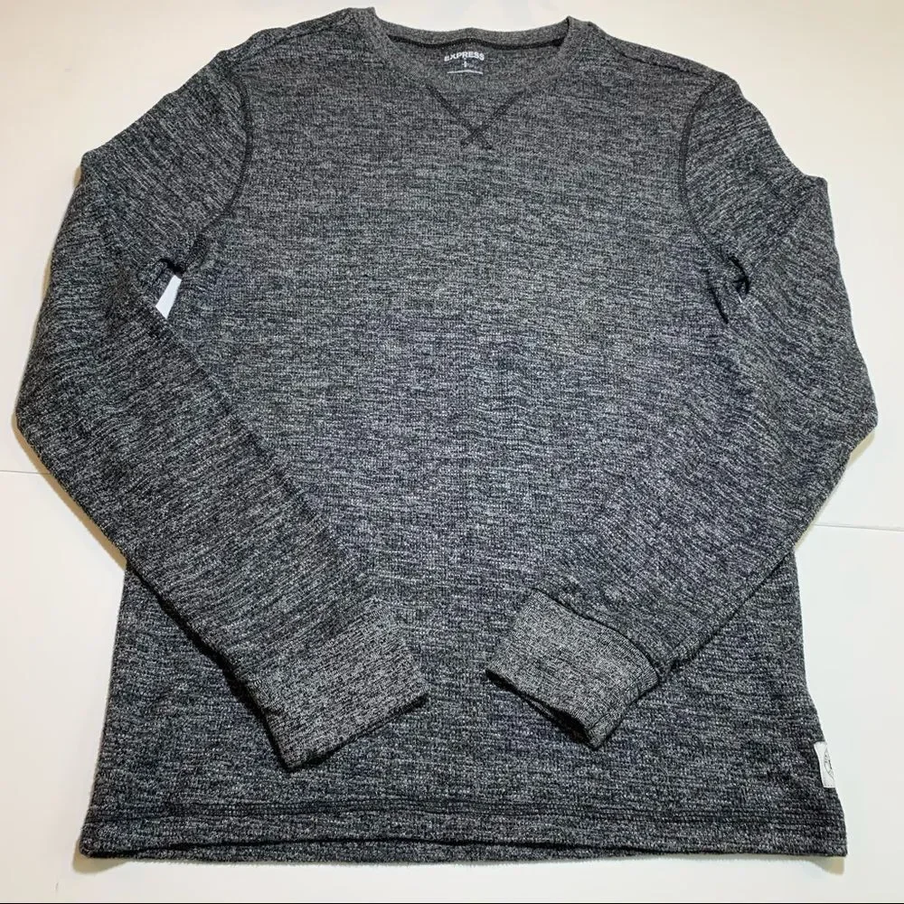 J. Crew Black Tweed Crewneck Long Sleeve Sweater S
